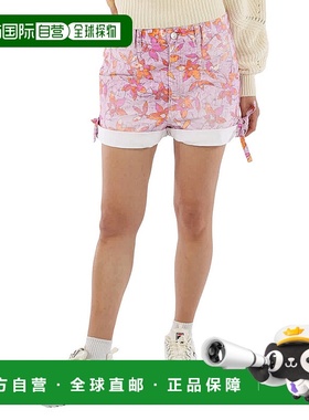 自营 Isabel Marant女士印花Naesqui棉牛仔短裤-粉红色 美国奥莱