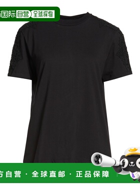 1h可退 香港直邮潮奢 Blumarine 蓝色情人 女士 T恤 black黑色 舒