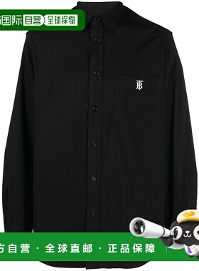 香港直邮BURBERRY 男士衬衫 8057473A1189 SS2023 黑色 Black str