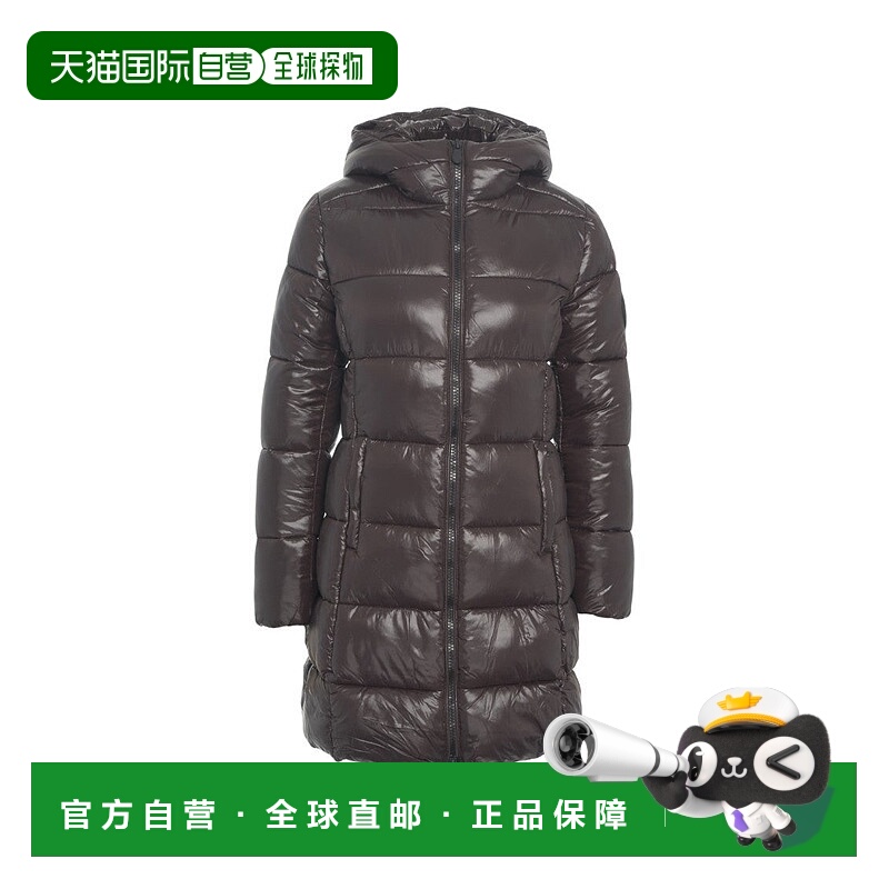 自营save the duckGlossy Knee-Length Puffer Jacket With Doubl