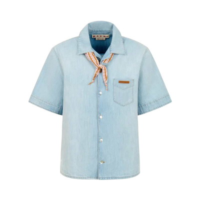 香港直邮MARNI 男士衬衫 CUJU0034Q0USCZ12CLOUD SS2026 蓝色