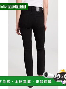 自营 Rag & Bone 女士 Wren 修身毛边弹力牛仔裤 黑色 - 黑色 美