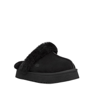 【美国直邮】Ugg女士拖鞋侧面金属徽标装饰黑色厚底一脚穿时尚潮