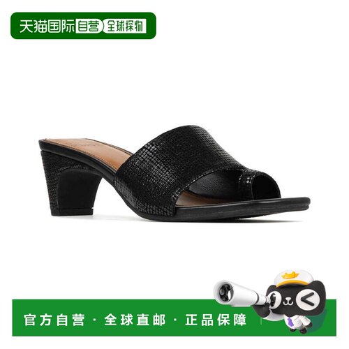 自营Donald Pliner Dalayna皮革凉鞋-黑色 美国奥莱直发