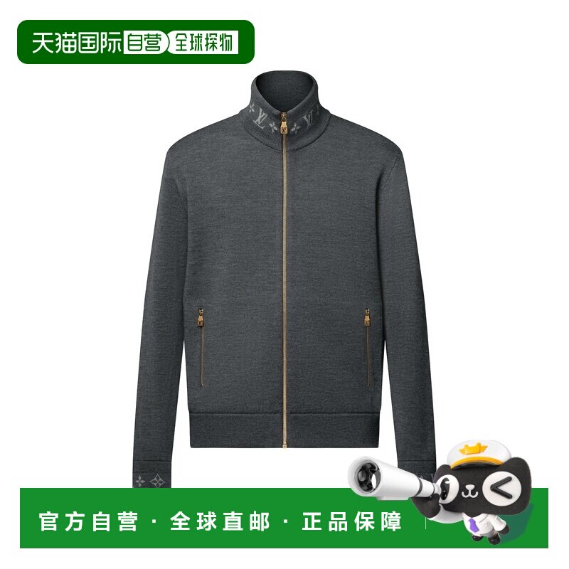 自营欧洲直邮LV路易威登 男士深炭灰色羊毛双面飞行员夹克外套