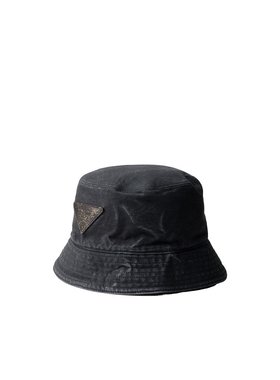 PRADA 男士帽子 2HC137157NF0002 SS2025 黑色 徽标渔夫帽