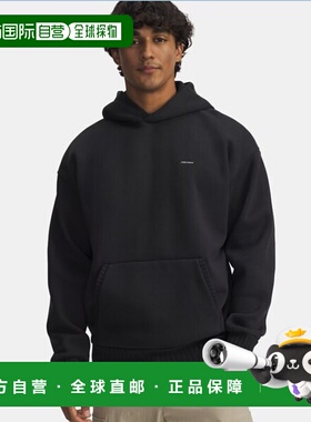 韩国直邮UNDER ARMOUR 6008900-001 黑色 UA Icon 加厚罗纹连帽磨