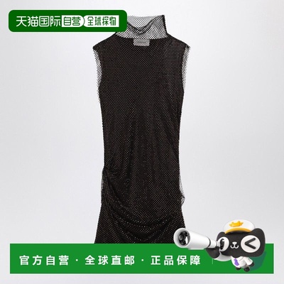 1h可退 香港直邮Sportmax 斯宝麦斯 女士 BY 黑色网纱迷你连衣裙