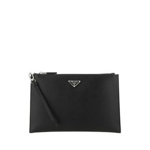 Prada 普拉达 男士 Black leather clutch 手拿包 2NH005PN9F0002