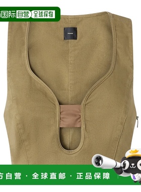 香港直邮PINKO 女士背心吊带 104666A2EGU95 SS2025 卡其色 无袖