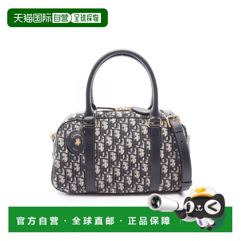 日本直邮中古Dior迪奥女包A级95新Handbag手包帆布斜挎包浅褐色
