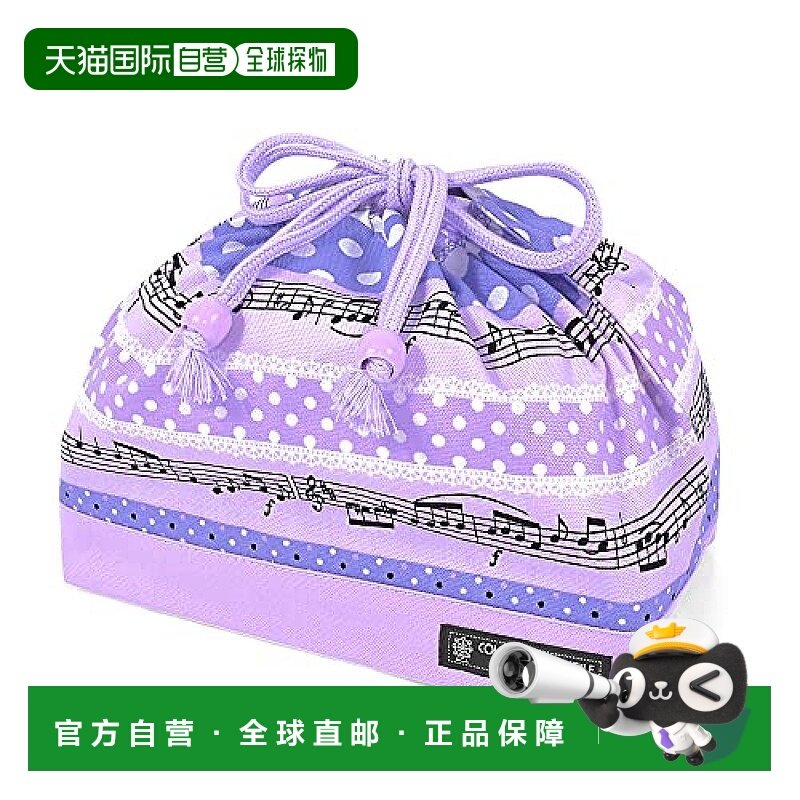 【日本直邮】Colorful Candy Style 抽绳中号饭盒波点淡紫色N3472