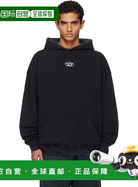 1h可退 香港直邮Diesel 迪赛 男士 黑色 S-Boxt-Hood-T10 连帽衫