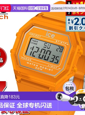 日本直邮ICE-WATCH 女士冰晶复古腕表霓虹橙色和透明款 (022886)