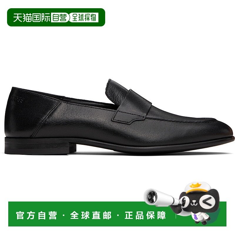1h可退 香港直邮BOSS 波士 男士 黑色 Tumbled Leather Penny 乐