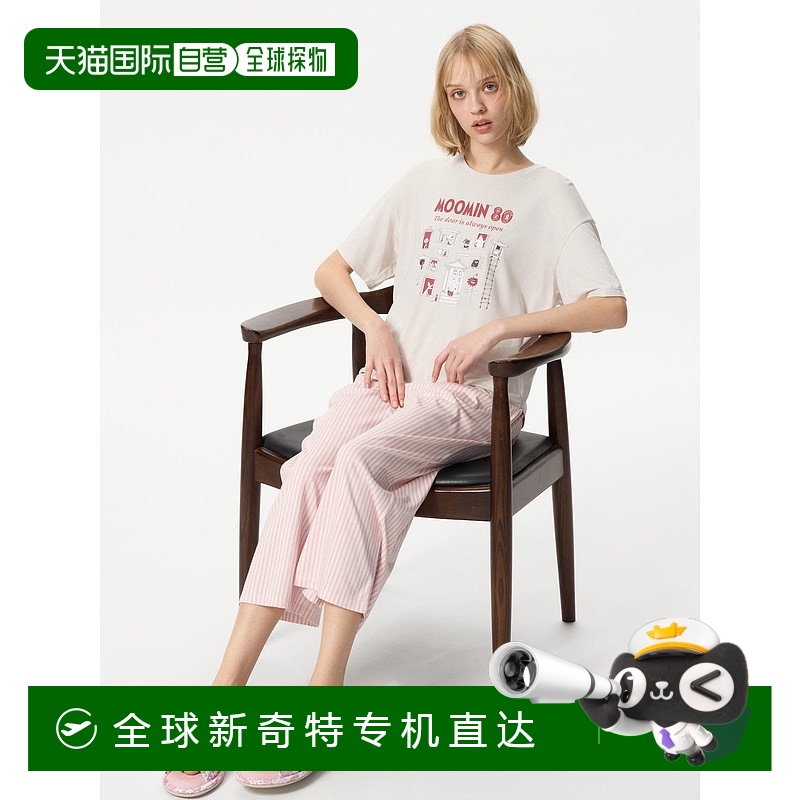 日潮跑腿UNIQLO优衣库 条纹时尚休闲套装短袖 30 NATURAL WOMEN 3