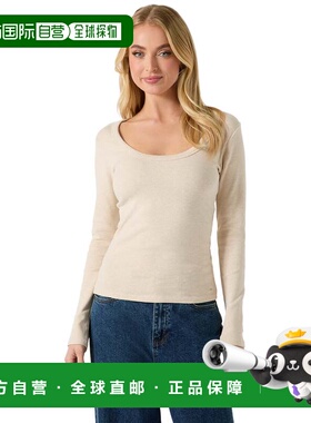 自营guessTylie Long-Sleeve Top - oat heather 美国奥莱直发