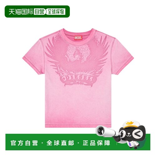 香港直邮DIESEL 女士T恤 A232340DLBW3DV AW2026 粉红色 圆领T恤