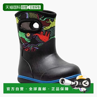 自营Bogs Classic Neon Dino 73080-009 Toddler Black Waterproo