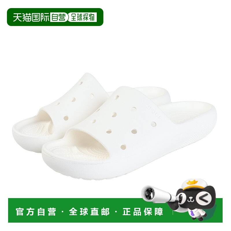 日本直邮Crocs卡骆驰  EVA露趾套穿一字拖鞋 男女同款 白色凉鞋
