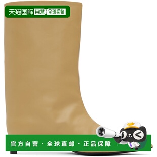 1h可退 香港直邮Jil Sander 吉尔 桑达 女士 驼色尖头中筒靴 J15W