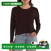 Knit neck Long 自营incashmereFine Sleeve Crew dark chocola