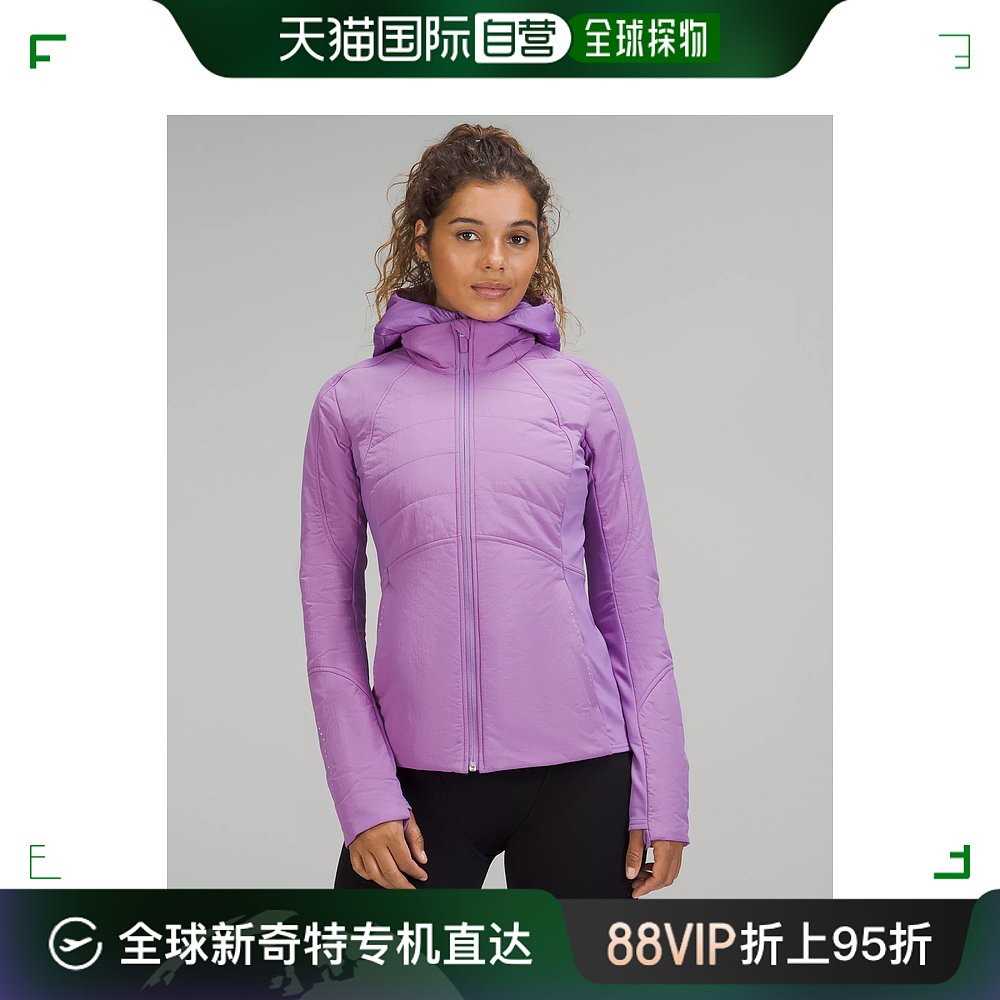 日潮跑腿Lululemon露露乐蒙 女款连帽保暖短外套 紫 4 prod116804 运动/瑜伽/健身/球迷用品 瑜伽外套 原图主图