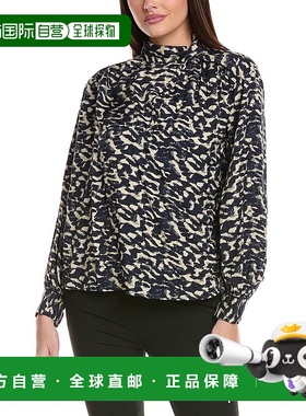 自营ba&sh Alejandro上衣-蓝色 美国奥莱直发豹纹