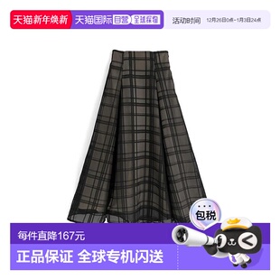 tu1082裙子长款 格纹透视喇叭裙 休闲半身裙 GRL 日本直邮日潮