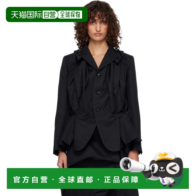 1h可退 香港直邮comme des garcons 川久保玲 女士 黑色西装外套