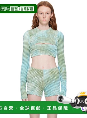 1h可退 香港直邮潮奢 off-white 女士 蓝色 Double 长袖 T 恤 OWA