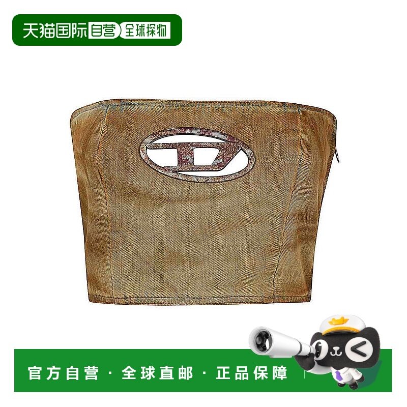 香港直邮DIESEL 女士T恤 A158380AJET01-0 AW2024 棕色 De-Villes