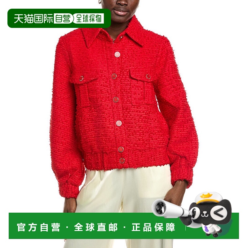自营Endless Rose Double Pocket Tweed Jacket - red 美国奥莱直