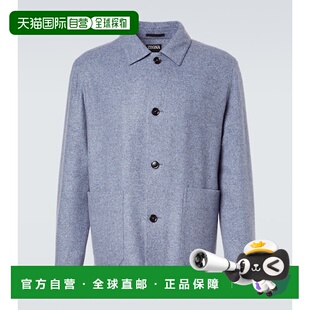1h可退 香港直邮Zegna 杰尼亚 男士 羊绒真丝衬衫式夹克外套