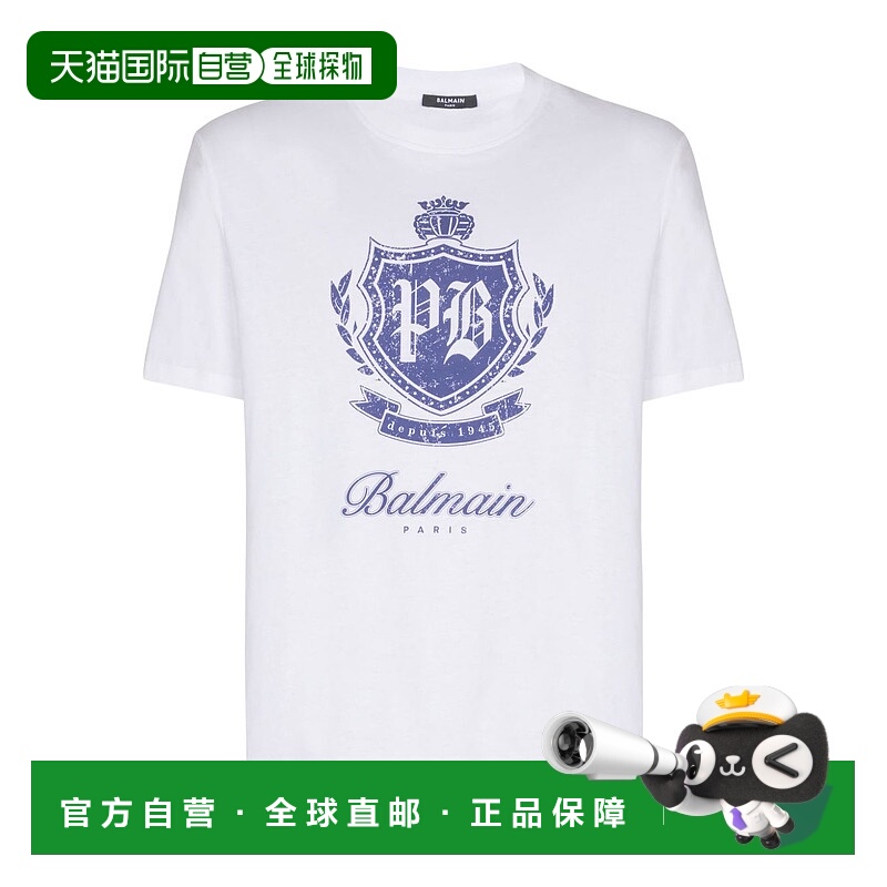 香港直邮BALMAIN 男士T恤 FH0EG000GF33GWX AW2025 白色 T-Shirt