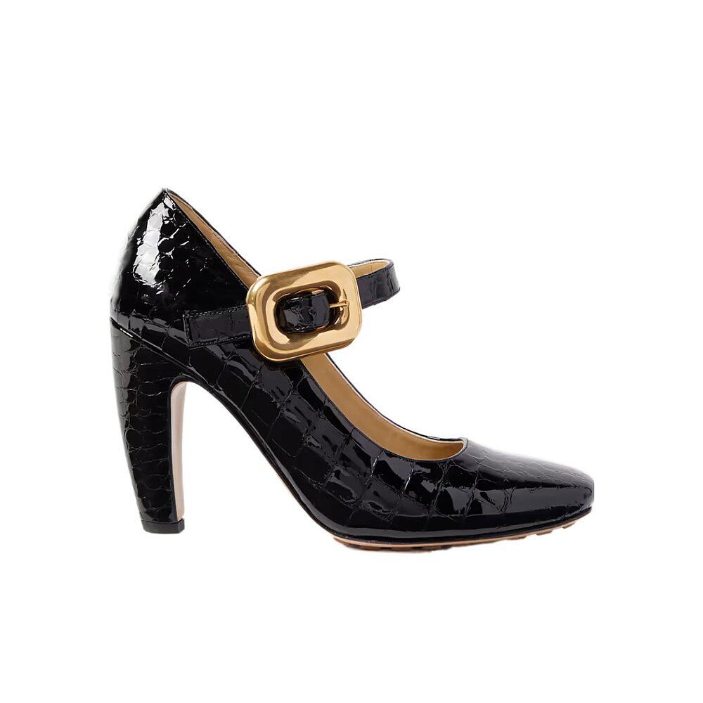Bottega Veneta Wedge 仿鳄鱼纹漆皮高跟鞋 729722V2DW0