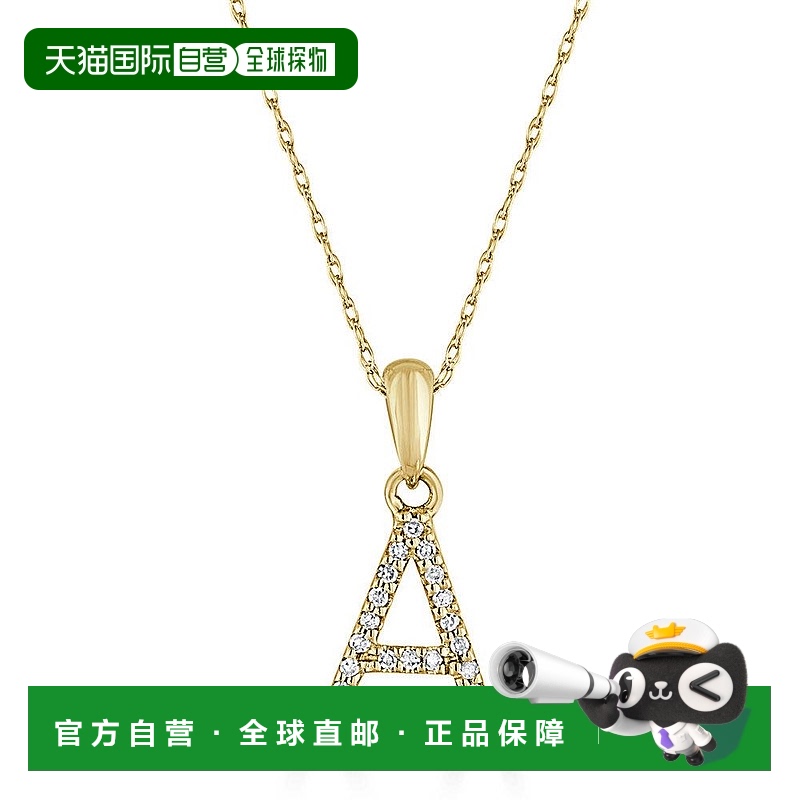自营 sabrina14k 金和钻石初始项链 - 黄色 a 美国奥莱直发