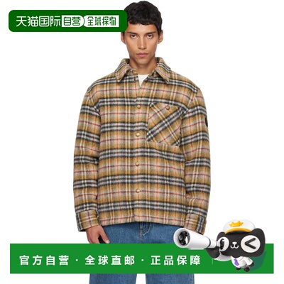 1h可退 香港直邮潮奢 Burberry 巴宝莉 男士 驼色 Check Insulate