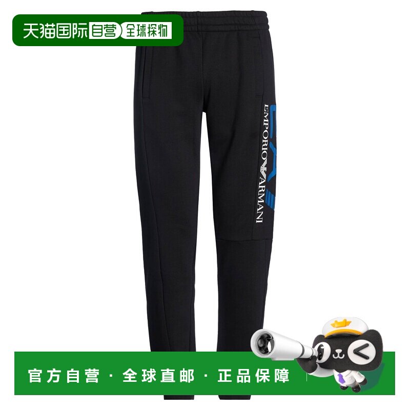 香港直邮潮奢 Ea7 男士 运动裤子 black黑色 舒适时尚