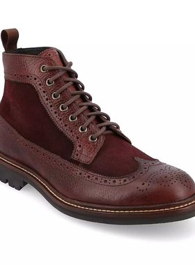 美国直邮Taft 波士顿男士长翼靴 时尚真皮靴子 舒适百搭