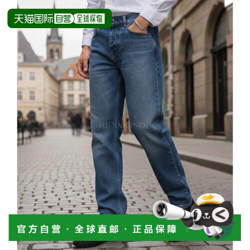 韩国直邮Ami艾秘休闲裤男女款蓝色牛仔复古直筒宽松百搭舒适柔软