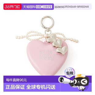 1h可退 日本直邮Francfranc 带挂饰镜子&梳子 粉色