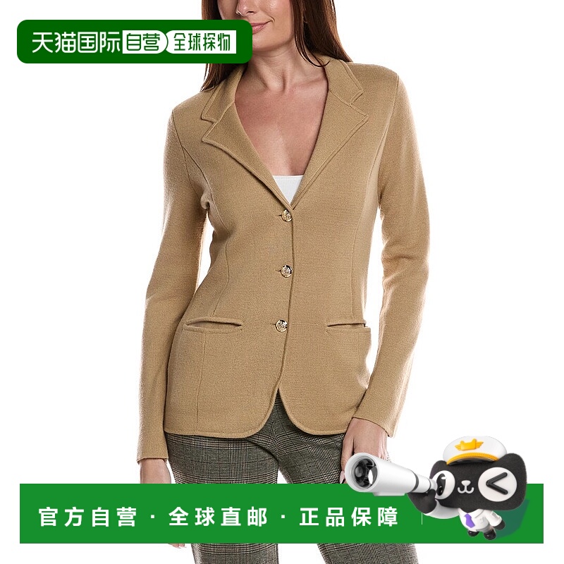 自营Bruno Magli Merino Wool-Blend Sweater Blazer - tan 美国