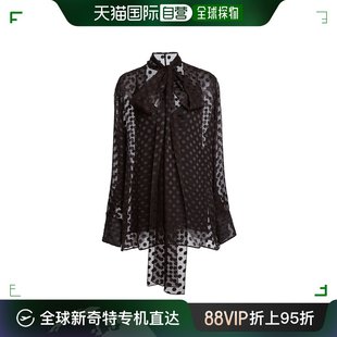 纪梵希 女士 Givenchy 香港直邮潮奢 打结领真丝混纺上衣