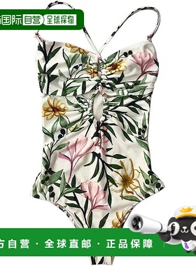 自营PatBO Women's Jasmin One Piece Laceup Floral Print Cut O