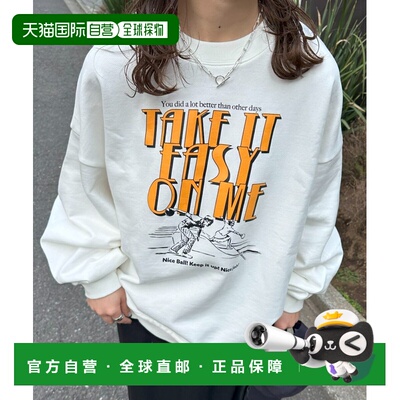 1h可退 日本直邮Discoat 男女同款 复古 bowling logo 大廓形卫衣