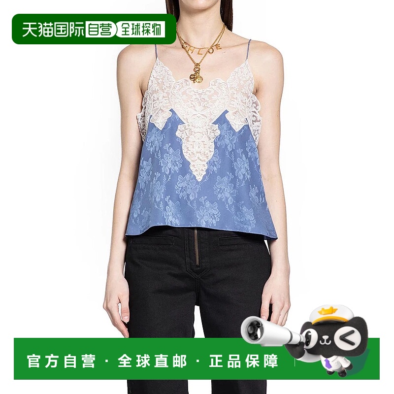 1h可退 香港直邮CHLOÉ 女士T恤 CH25WHT4932348F AW2025 蓝色 提