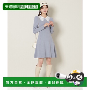 1h可退 日本直邮WILLSELECTION 女装 蕾丝翻领 针织连衣裙 短袖宽