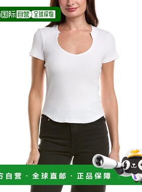 自营Project Social T Gina低圆领罗纹T恤-白色 美国奥莱直发