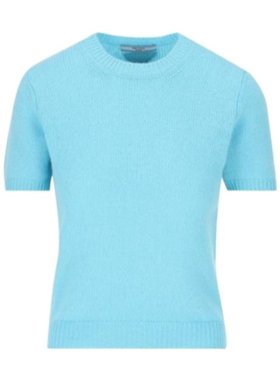 PRADA 女士针织毛衣 P24I2R15O5F0076 AW2024 蓝色 短袖毛衣